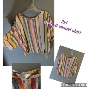 2XL striped casual shirt